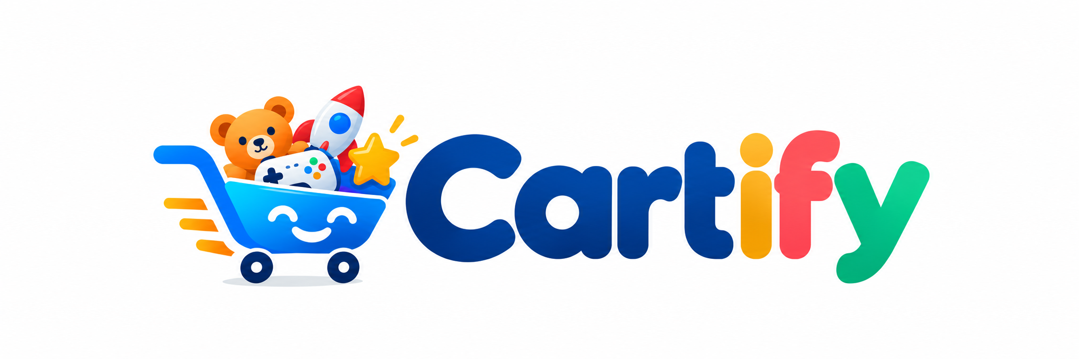 Cartify logo with toys and gadgets