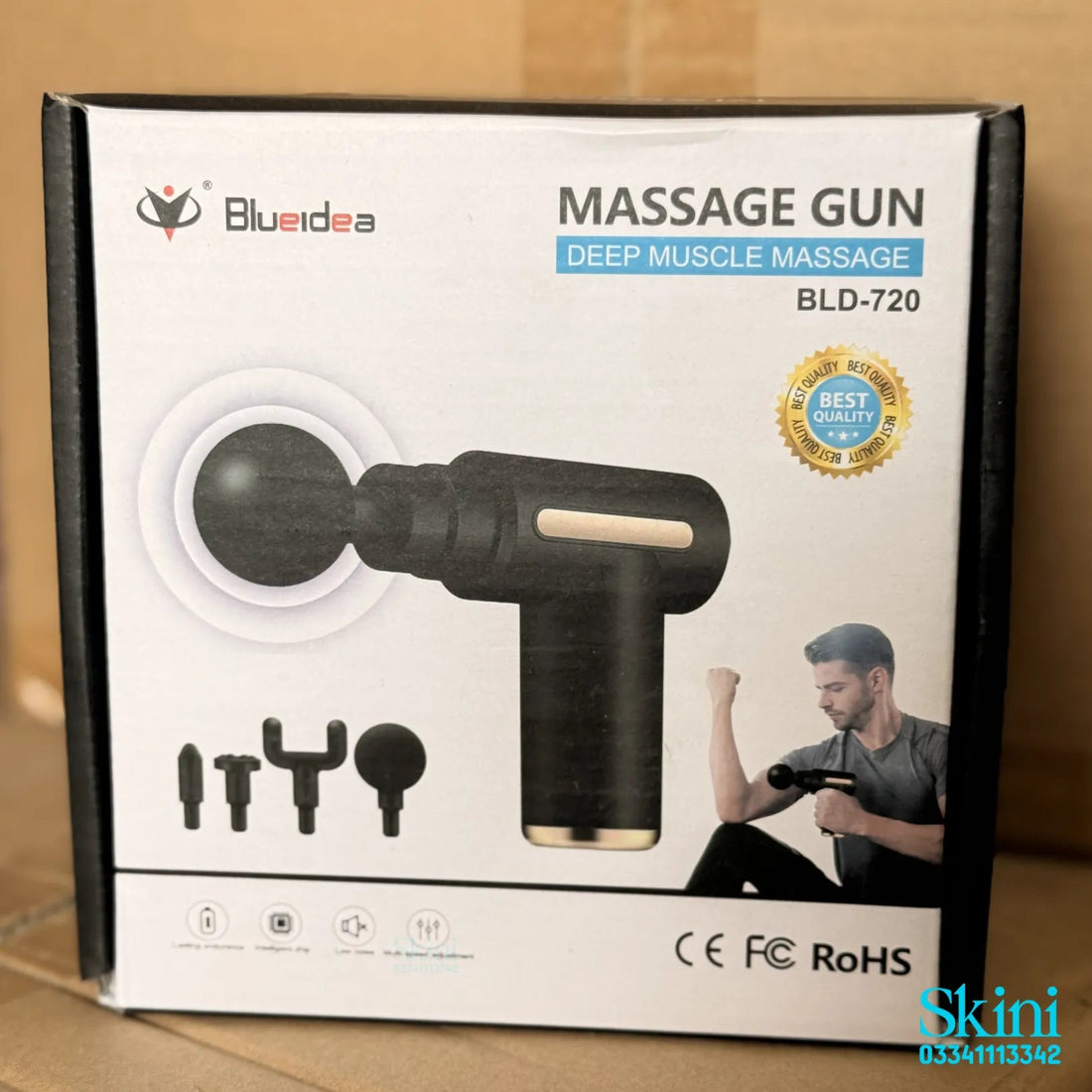 BLD-720 mini massage gun with interchangeable attachments